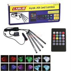 Ayak Altı Led Lamba Müziğe Duyarlı Kumandalı 4 lü 12V